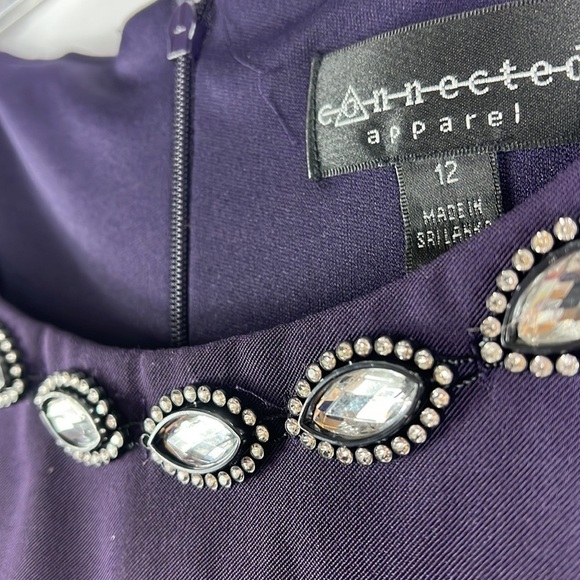 Connected Apparel embellished midi dress in PURPLE color Sz 12 - Picture 5 of 11